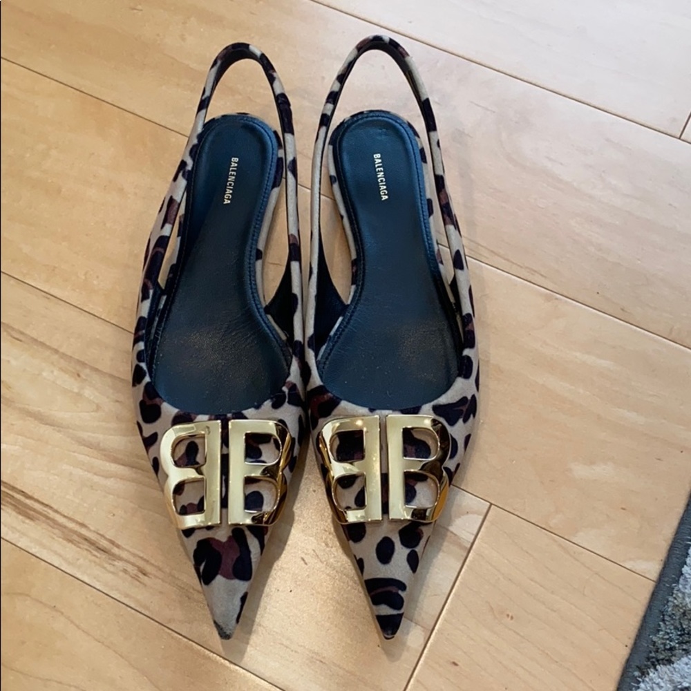 Balenciaga bb sling back flats